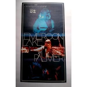 Emerson Lake & Palmer Band Poster Original 1975 Prog Art Rock Music NOS 22" ELP
